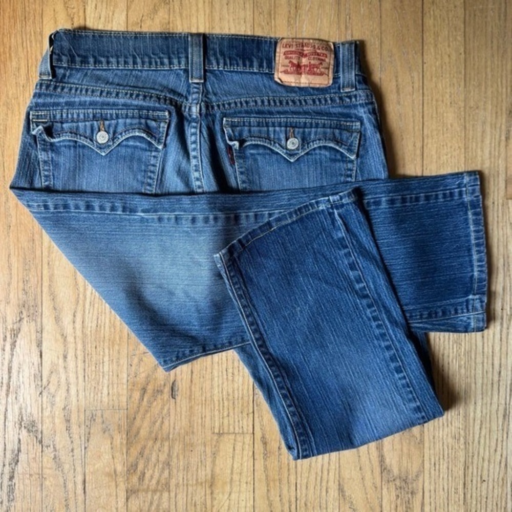Levi's 542 Jeans Low Rise Flare Indigo Blue Wash 14 Capsule Y2K Elevated Shape